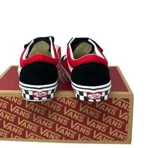 【VANS】 ★ Suede Old Skool Low Pro ★ Black & Red VANS Old Skool Platform Shoes Black Red Suede Women 9 Low